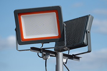 LED spotlight against the blue sky