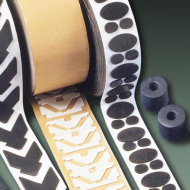 Die-cuts of PVC foam on a roll