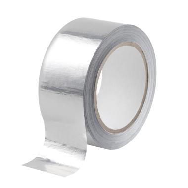 A wide spool of silver aluminium foil adhesive tape.