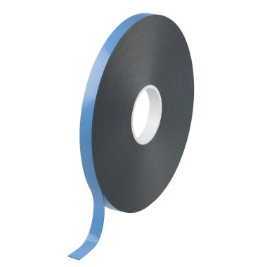A thin spool of double-coated PE foam adhesive tape with blue liner.