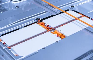 An electric car lithium battery pack with a blue tone