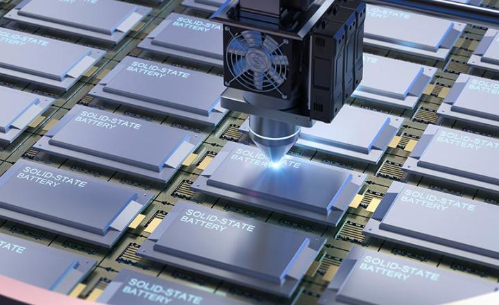 Solid state batteries with a robotic arm