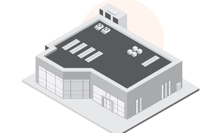 Construction illustration featuring commercial protection.