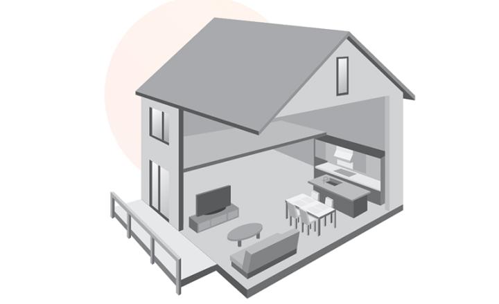 Construction illustration featuring residential protection.