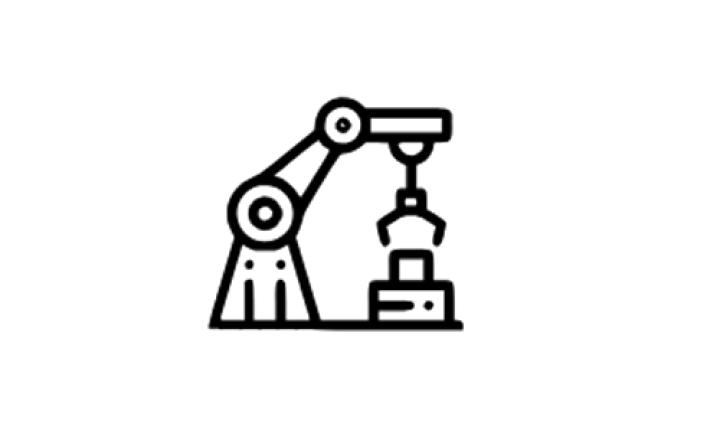 Robotic arm icon: black