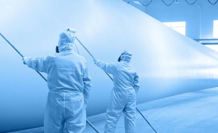 Large composite molded wind turbine