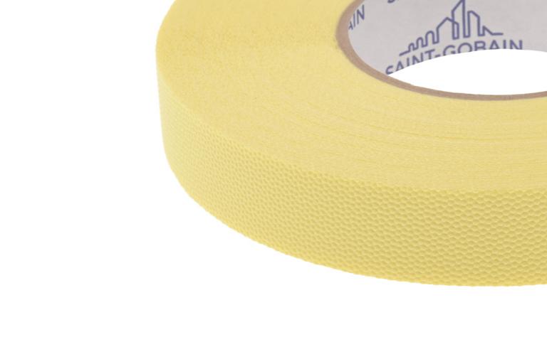 Glass silicone tape with yellow dimpled liner