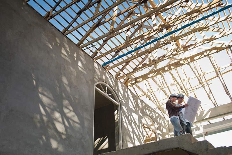 Roof and wall construction of a modern lightweight building