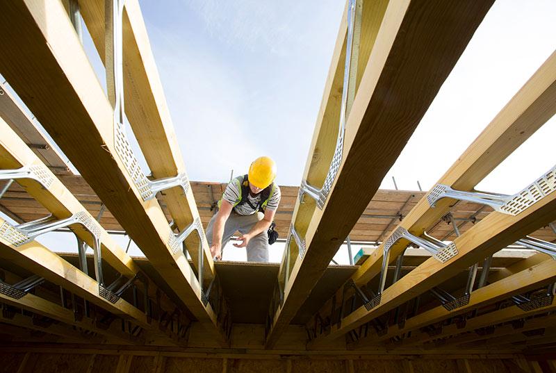 Roof of a building under construction