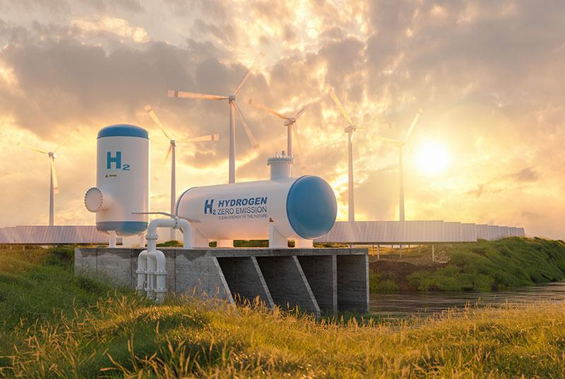 Hydrogen gas pipeline and storage with renewable energy production