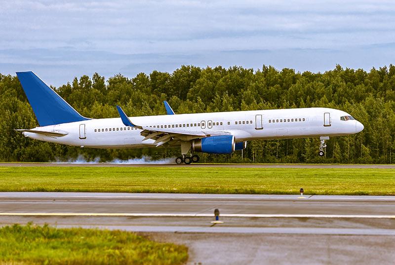 Airplane on the airstrip