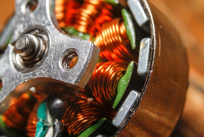 A small electric motor with copper coils